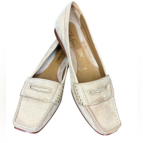 Cole Haan women’s Cream Leather Loafers Sz 6M preloved - Picture 1 of 13
